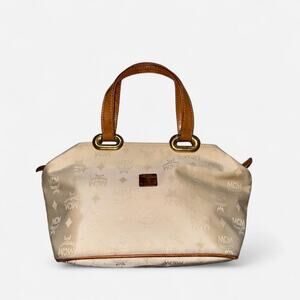 Vintage MCM Cream Monogram Satchel/Handbag